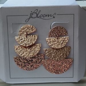 Bloom Gold Textured Earrings Organic Design